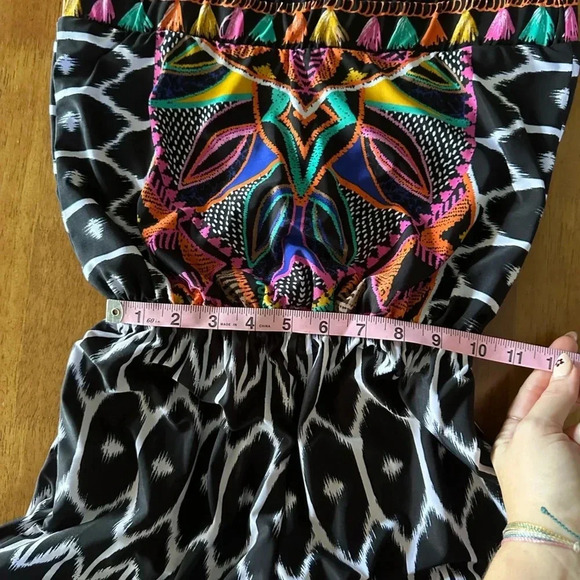 Trina Turk Strapless Jumpsuit INC Black and Multi Color - Picture 6 of 10